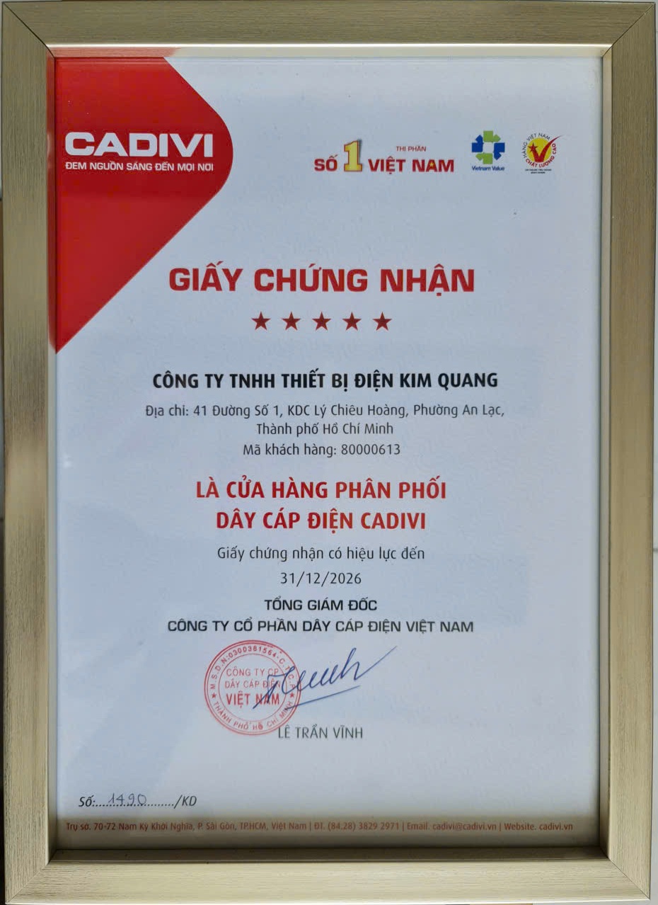 Đại lý phân phối cáp điện Cadivi
