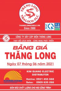 Bảng giá dây cáp điện Thăng Long Cable 6-2021