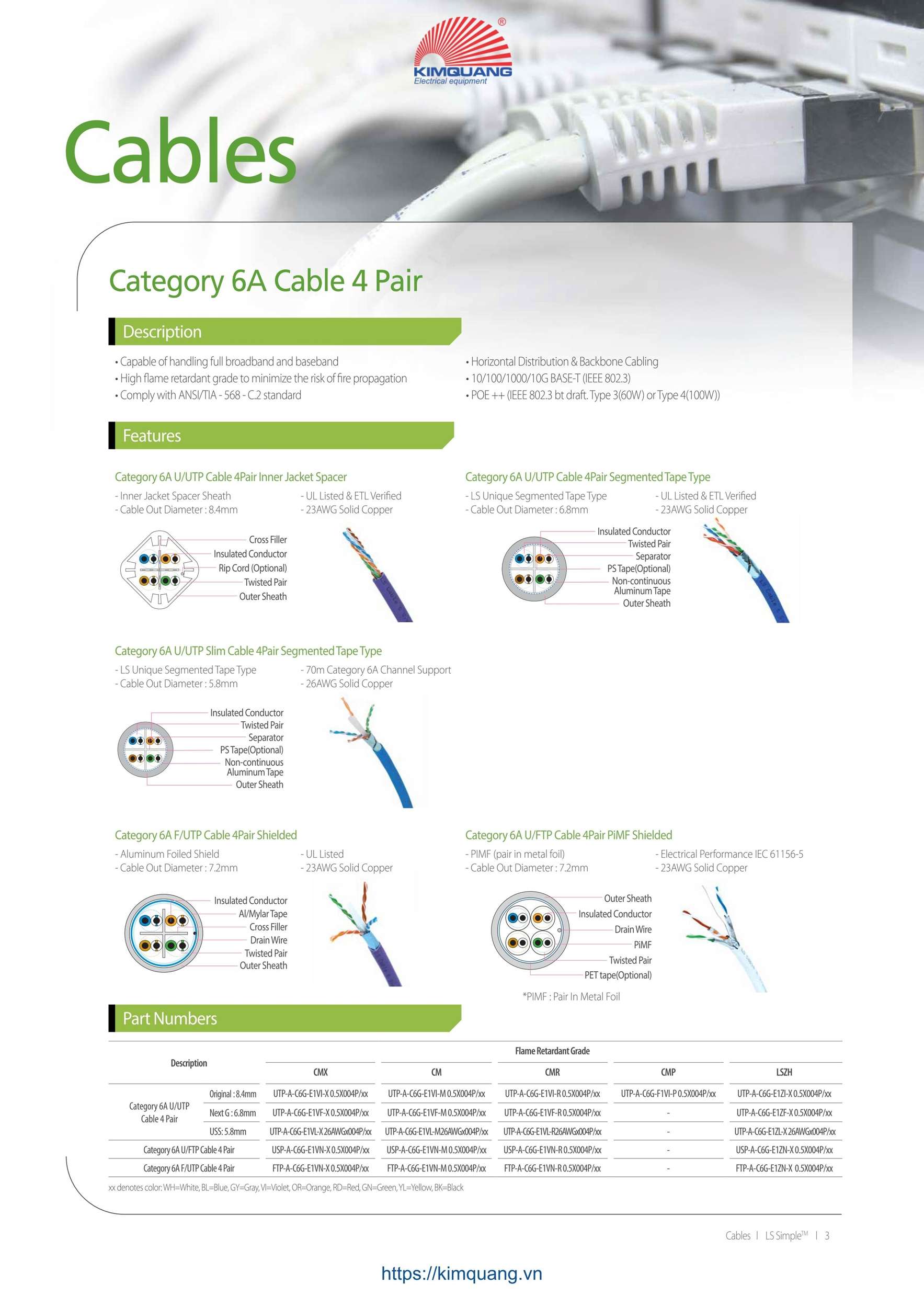 Caraalogue cáp mạng truyền dữ liệu LS