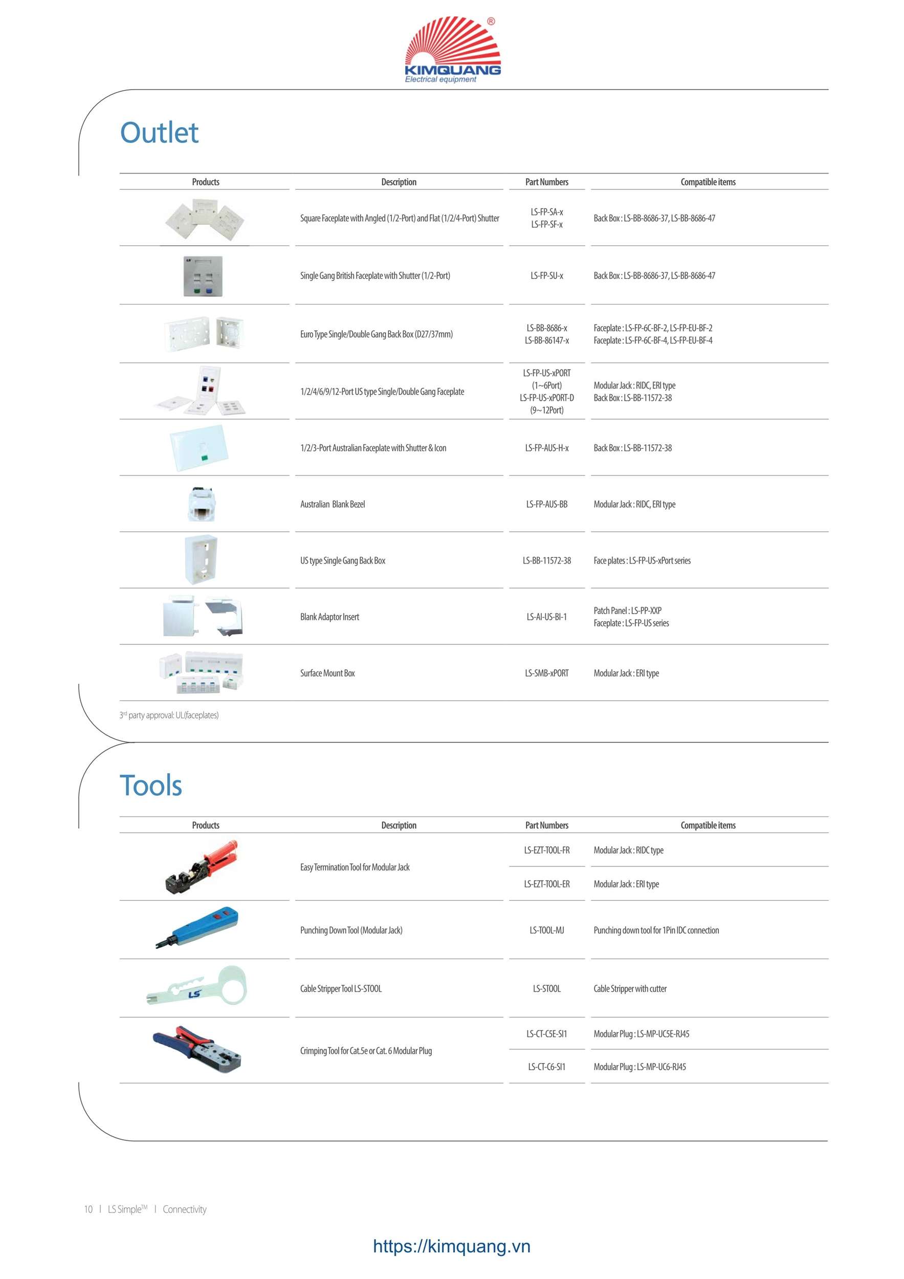 Caraalogue cáp mạng truyền dữ liệu LS